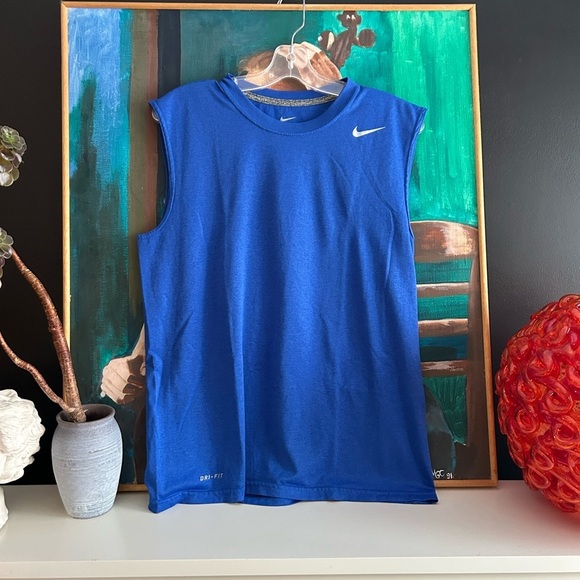 Nike Blue Sleeveless Dri-FIT Shirt s - Picture 8 of 8